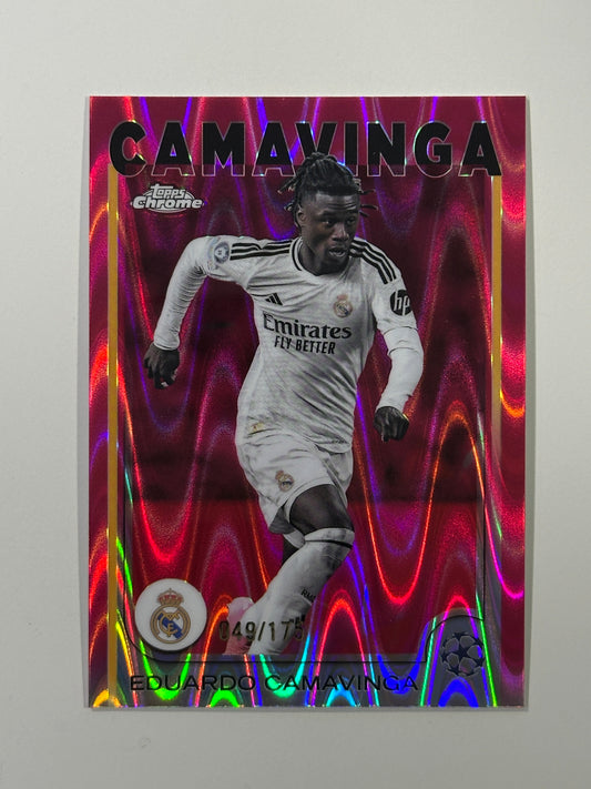 Eduardo Camavinga Numbered Parallel 49/175 - Topps Chrome 2024/25