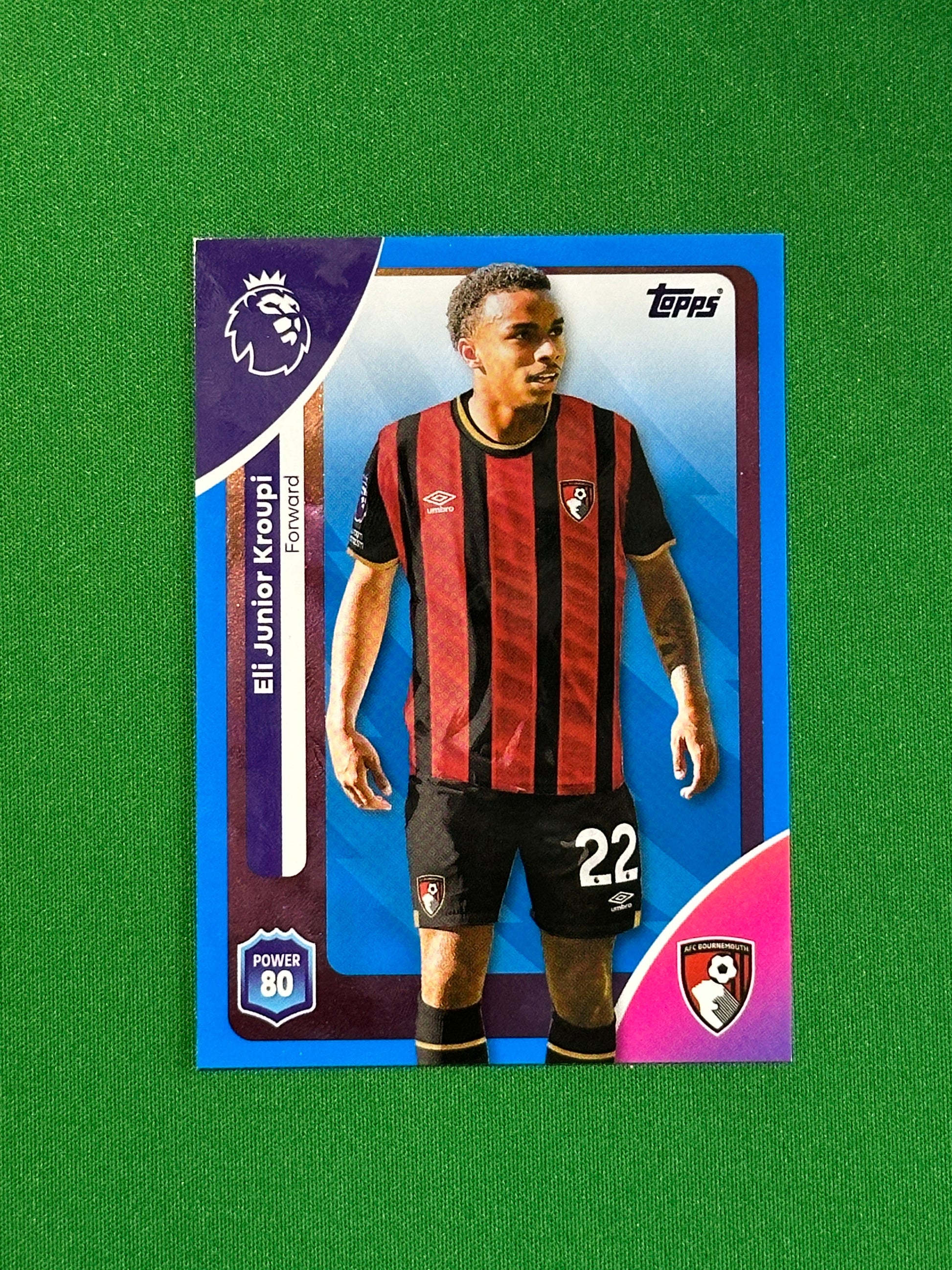 Eli Junior Kroupi Blue Parallel Base - Topps Premier League 2026