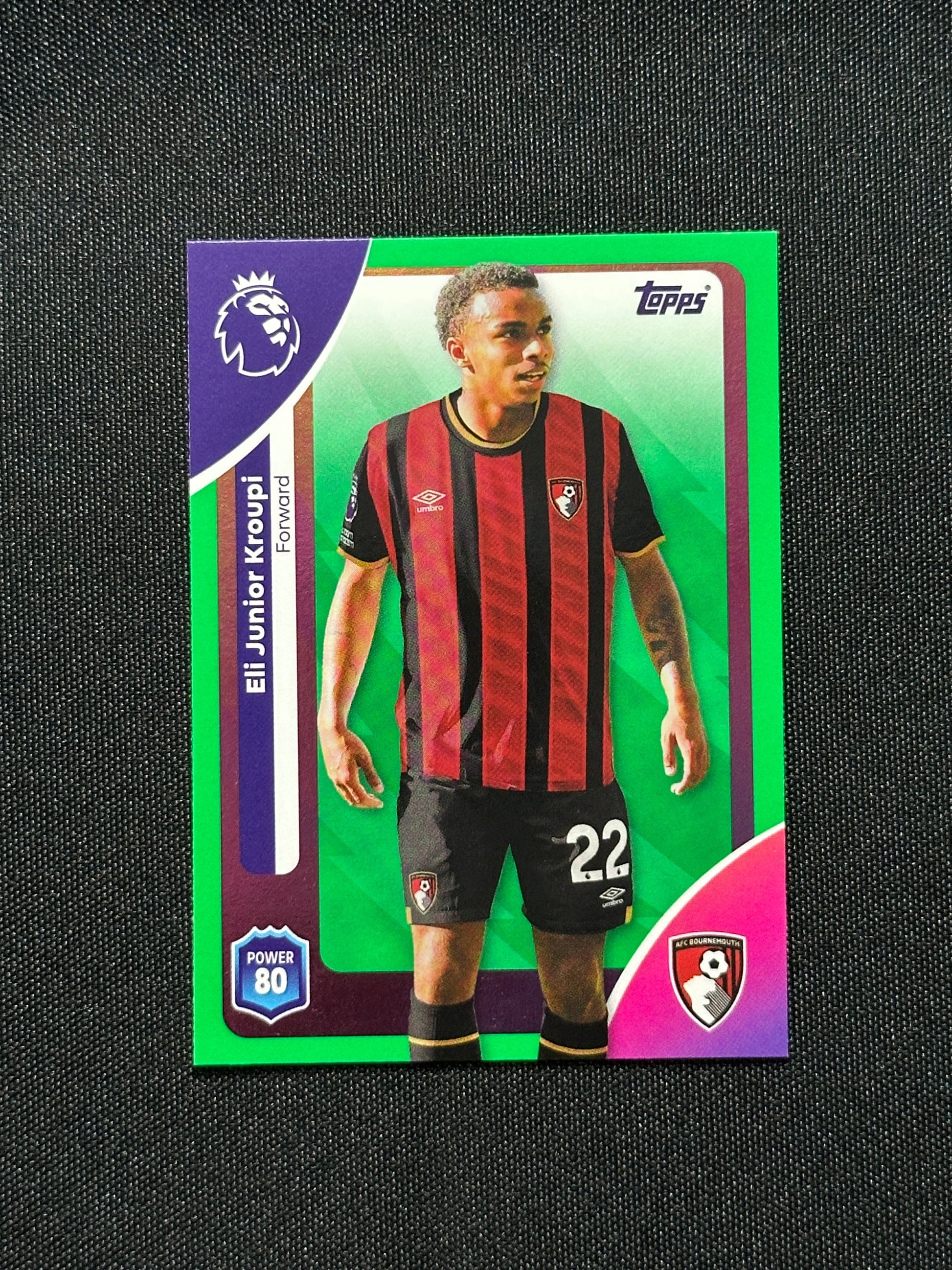 Eli Junior Kroupi Green Parallel Base - Topps Premier League 2026