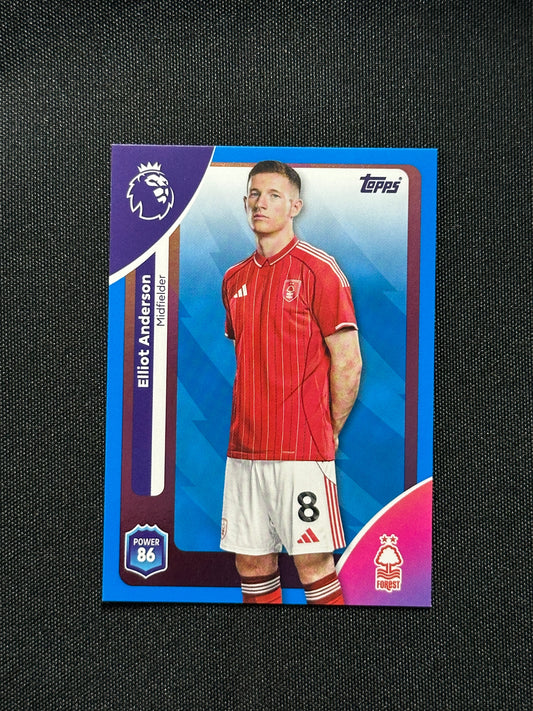 Elliot Anderson Blue Parallel Base - Topps Premier League 2026