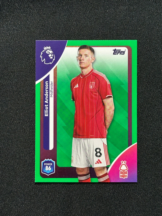 Elliot Anderson Green Parallel Base - Topps Premier League 2026