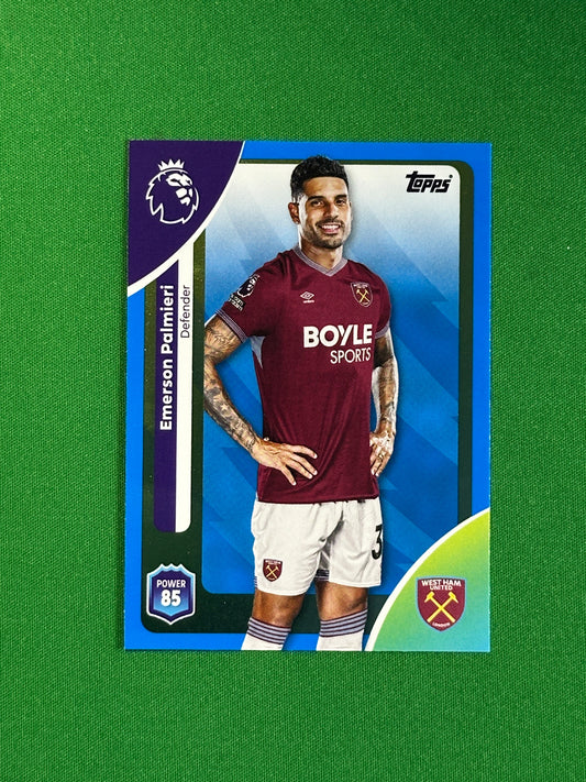Emerson Palmieri Blue Parallel Base - Topps Premier League 2026