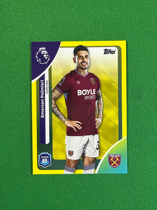 Emerson Palmieri Yellow Parallel Base - Topps Premier League 2026
