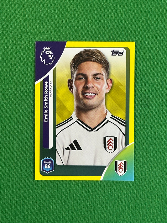 Emile Smith Rowe Yellow Parallel Base - Topps Premier League 2026