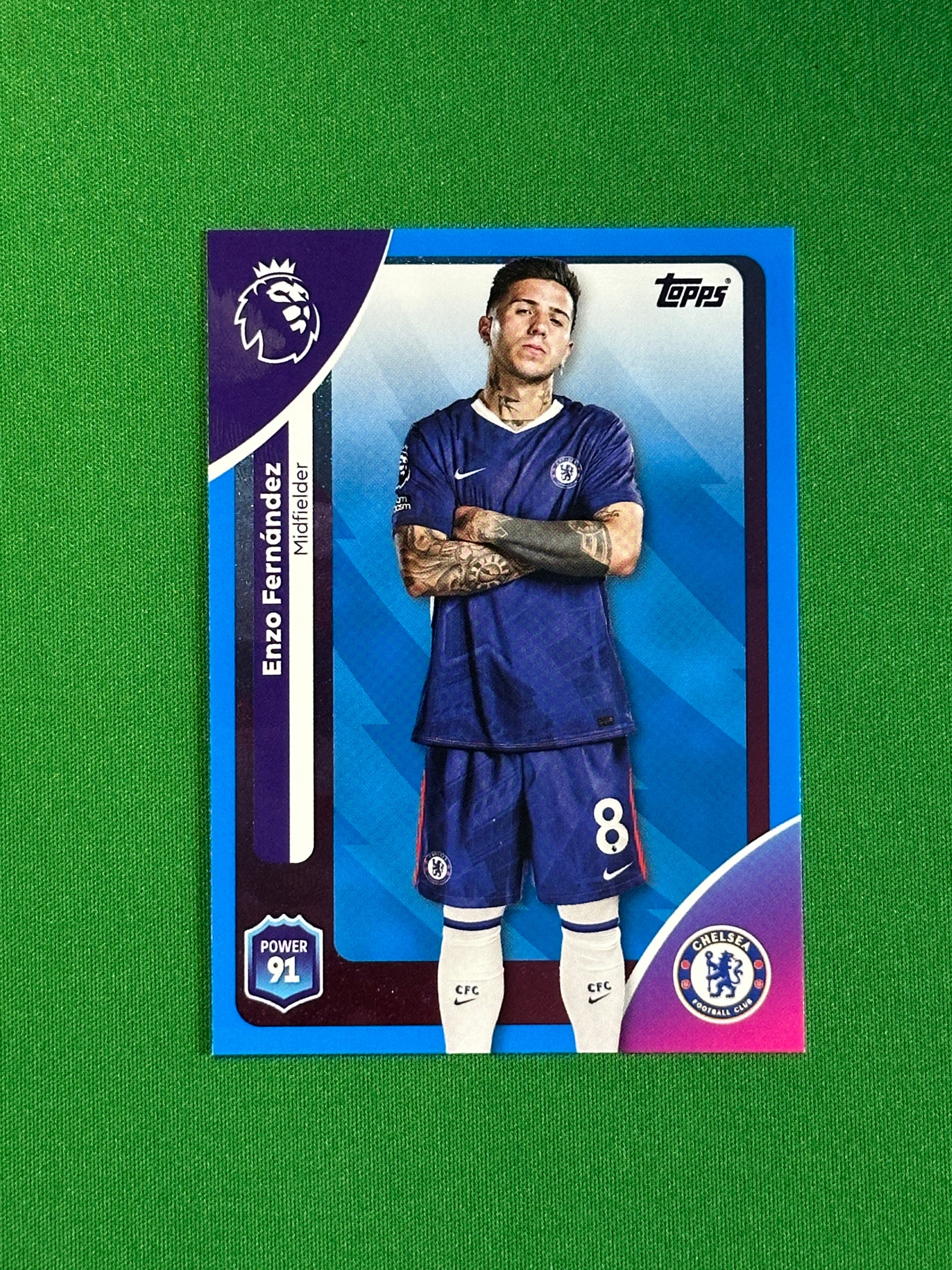 Enzo Fernandez Blue Parallel Base - Topps Premier League 2026