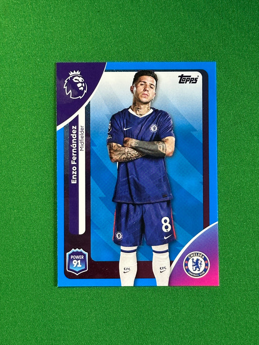 Enzo Fernandez Blue Parallel Base - Topps Premier League 2026