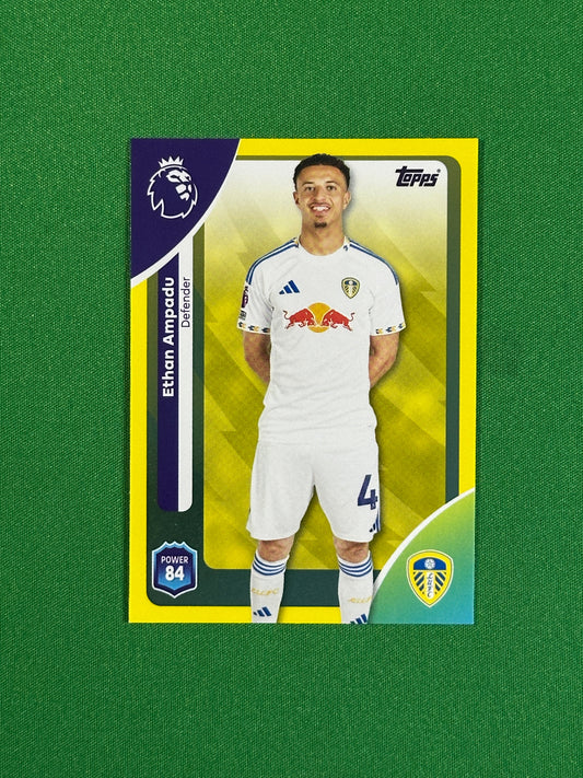 Ethan Ampadu Yellow Parallel Base - Topps Premier League 2026