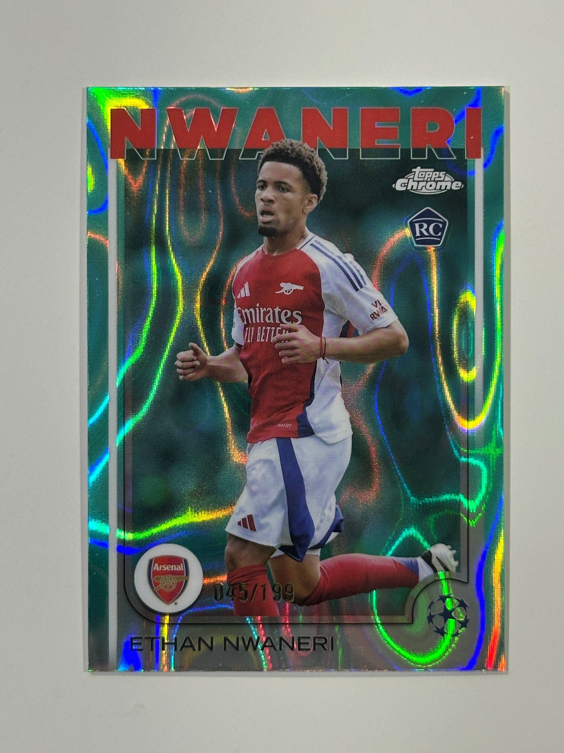 Ethan Nwaneri Numbered Parallel 45/199 - Topps Chrome 2024/25