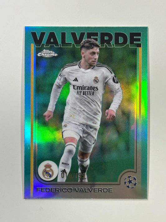 Federico Valverde Numbered Parallel 10/199 - Topps Chrome 2024/25