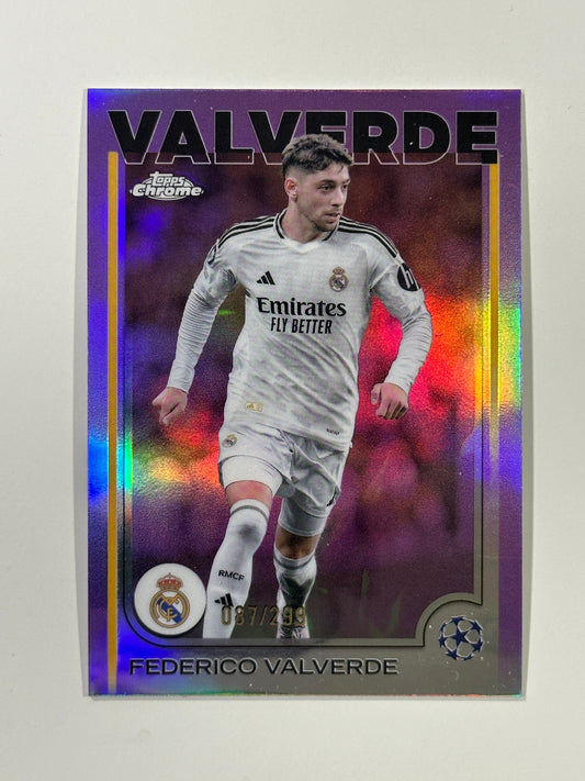 Federico Valverde Numbered Parallel 87/299 - Topps Chrome 2024/25