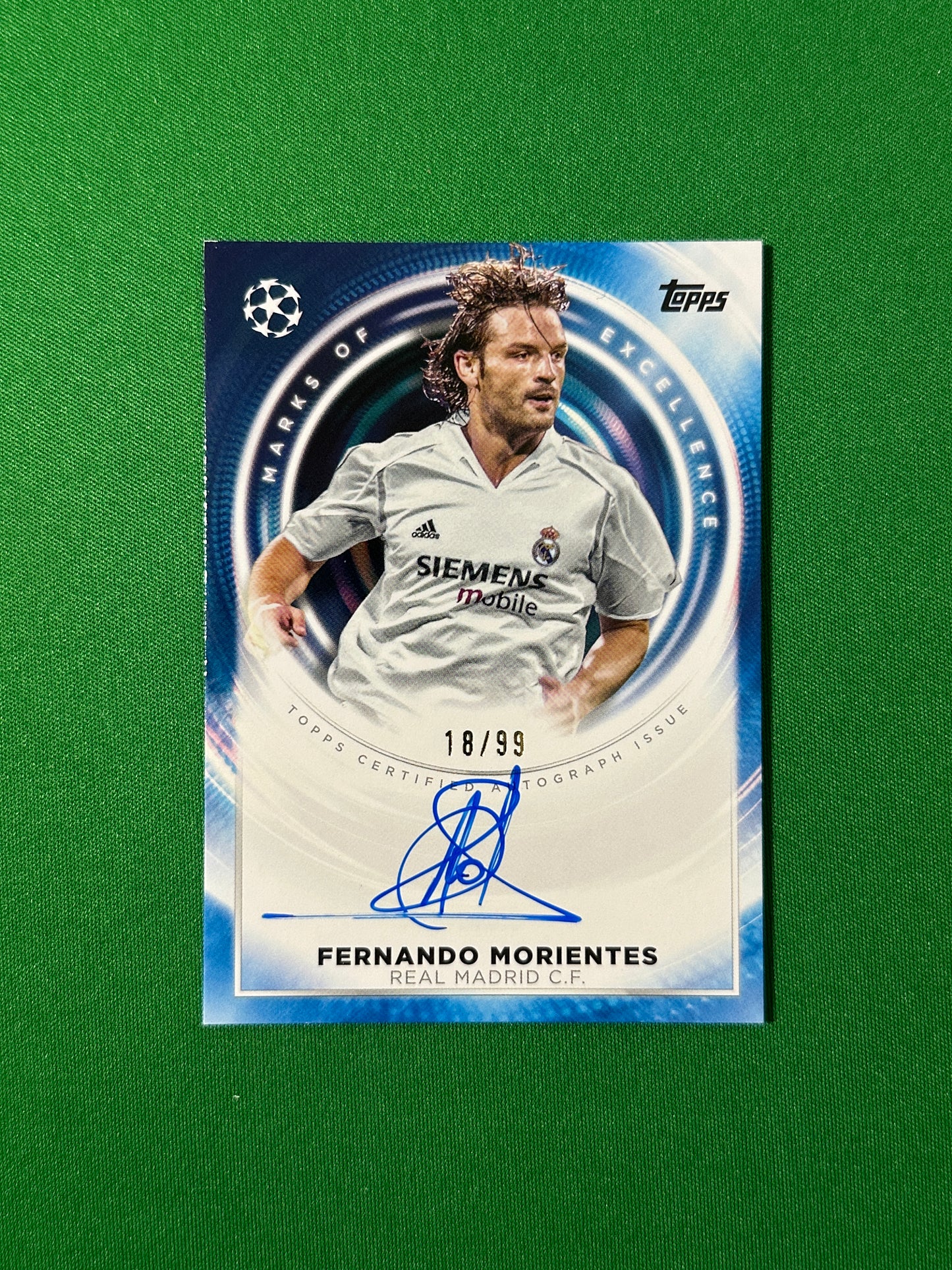 Fernando Morientes Autograph 18/99 Real Madrid C.F. Topps PL Inception 2025/26 football card