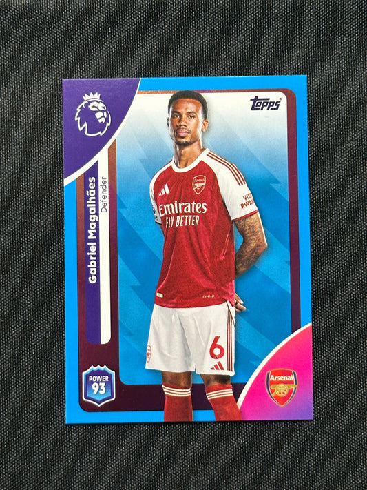 Gabriel Magalhaes Blue Parallel Base - Topps Premier League 2026