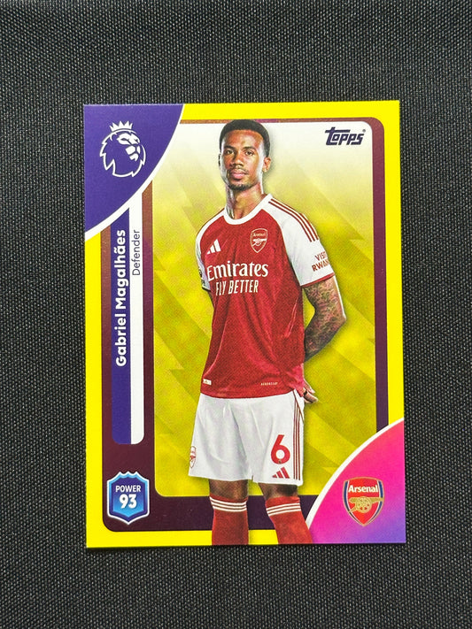 Gabriel Magalhaes Yellow Parallel Base - Topps Premier League 2026