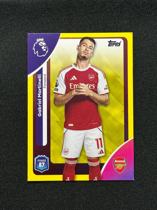 Gabriel Martinelli Yellow Parallel Base - Topps Premier League 2026