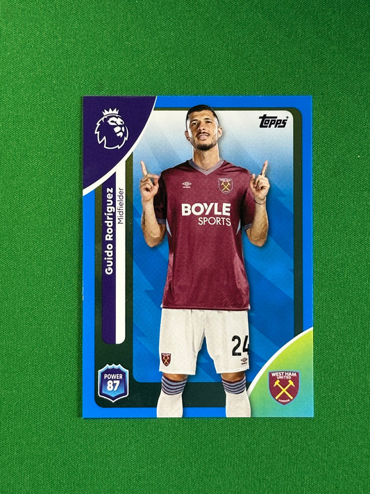 Guido Rodriguez Blue Parallel Base - Topps Premier League 2026