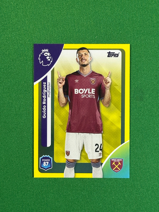 Guido Rodriguez Yellow Parallel Base - Topps Premier League 2026