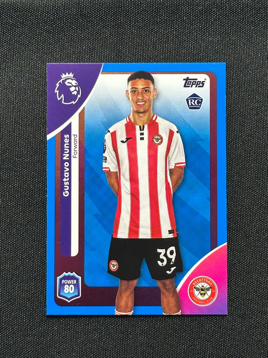 Gustavo Nunes Blue Parallel Base - Topps Premier League 2026
