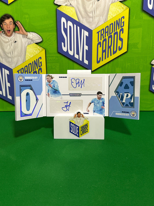 Haaland & Alvarez Dual Autograph Patch Booklet 02/10 - DAKA Manchester City Ineffable 2023-24