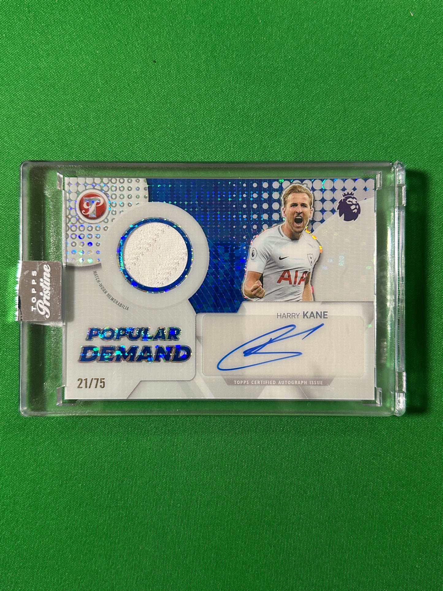 Harry Kane Autograph Relic 21/75 Tottenham Hotspur Topps PL Pristine 2025/26 football card