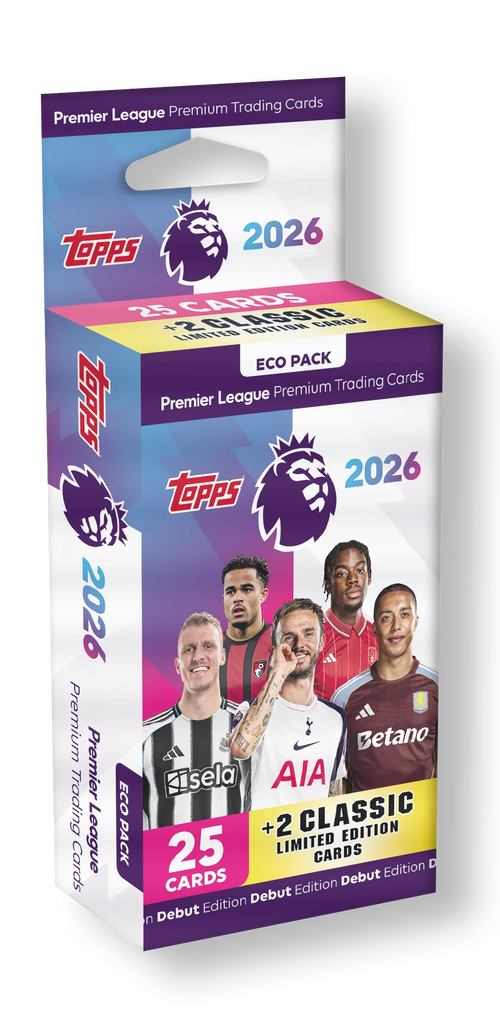Topps Premier League 2026 Eco Pack – 25 Cards, 2 Classic LEs