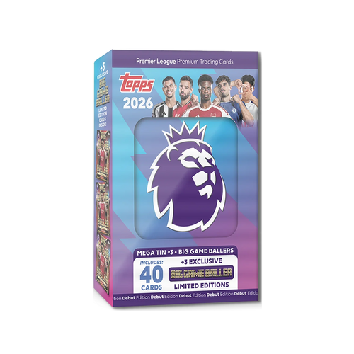 Topps Premier League 2026 Mega Tin “Big Game Baller” – 40 Cards + 3 LEs