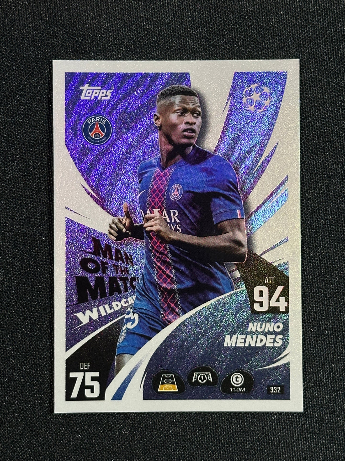 332 Nuno Mendes PSG Base - Topps Match Attax 2025/26