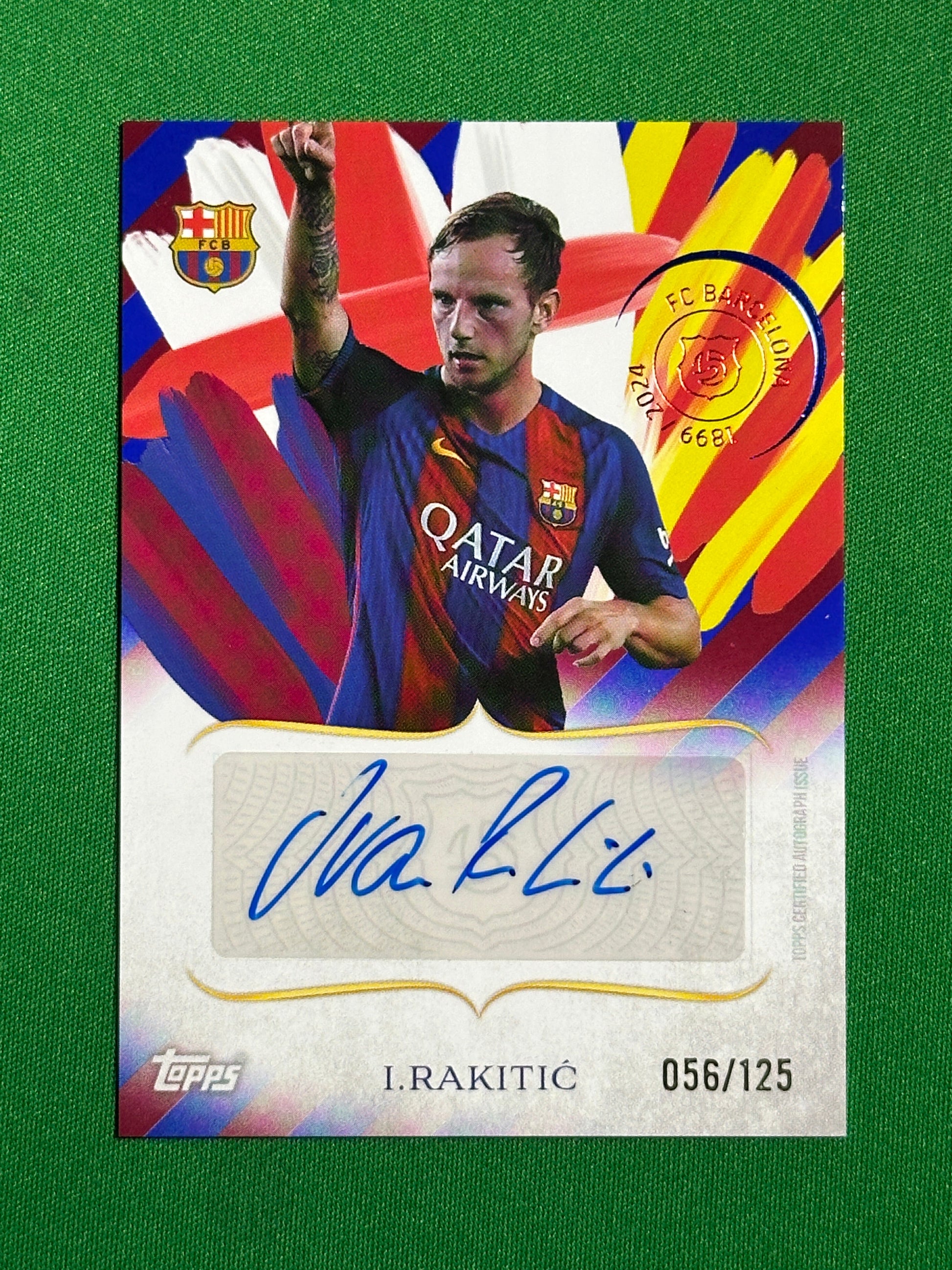 Ivan Rakitic Autograph 56/125 - Topps Barcelona 125th Anniversary Front