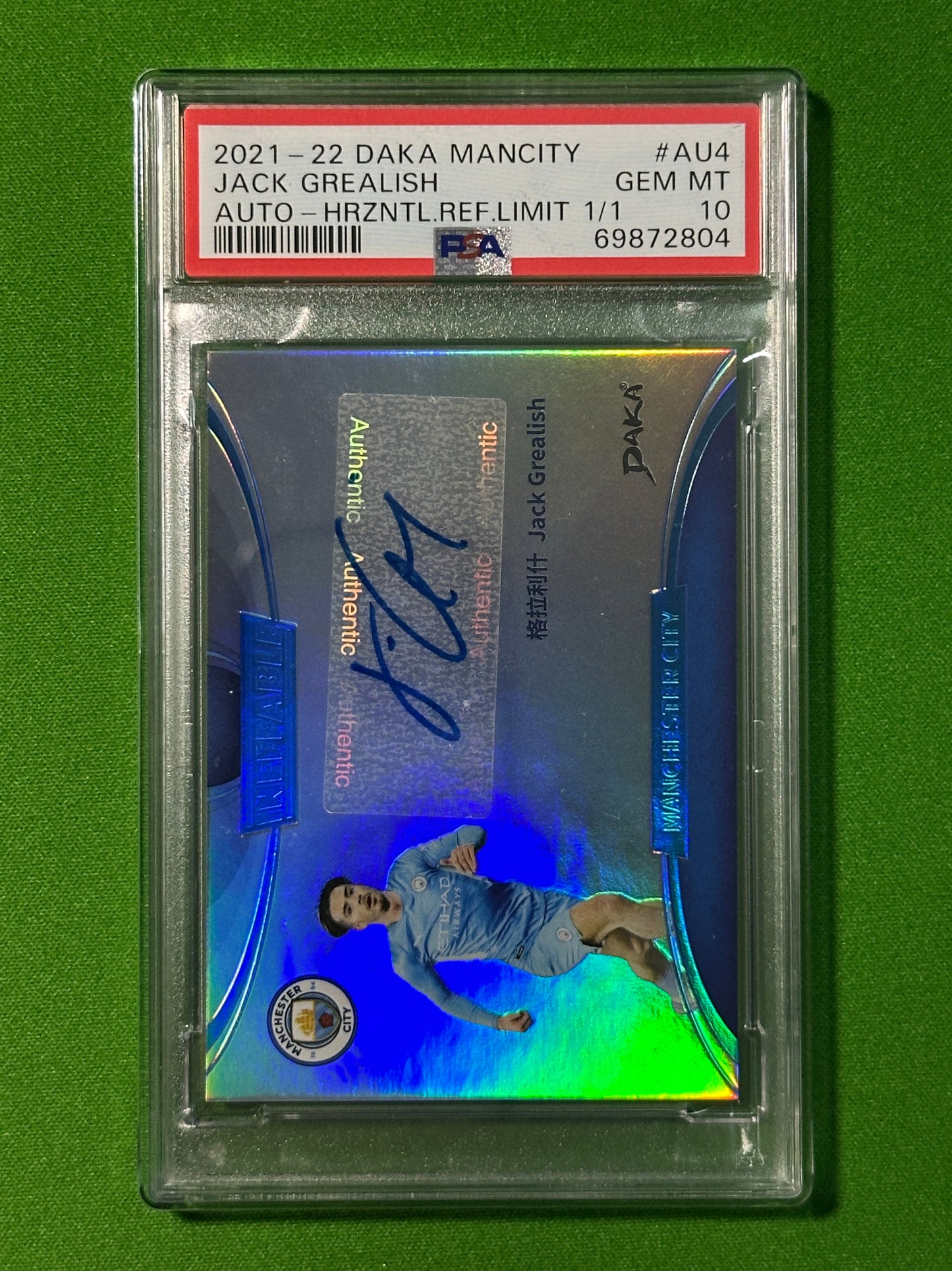 Jack Grealish One of One 1/1 Autograph - DAKA Manchester City Ineffable 2021-22 - PSA 10