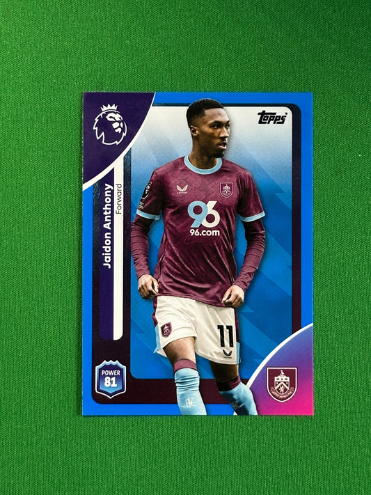 Jaidon Anthony Blue Parallel Base - Topps Premier League 2026