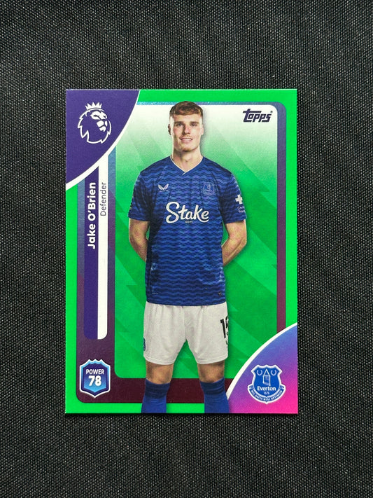 Jake O'Brien Green Parallel Base - Topps Premier League 2026