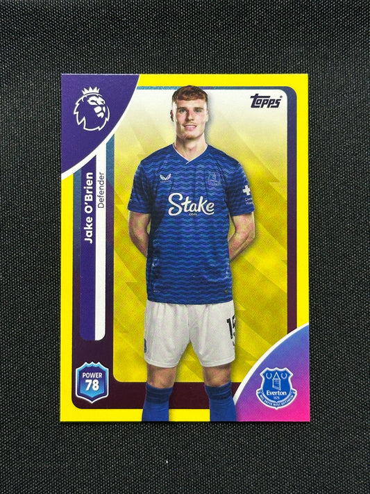 Jake O'Brien Yellow Parallel Base - Topps Premier League 2026