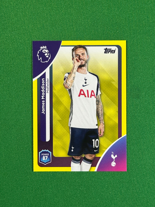 James Maddison Yellow Parallel Base - Topps Premier League 2026