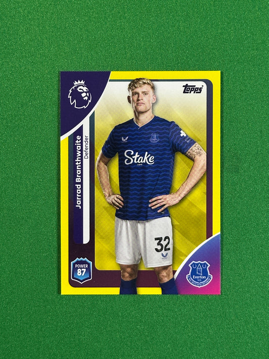 Jarrad Branthwaite Yellow Parallel Base - Topps Premier League 2026