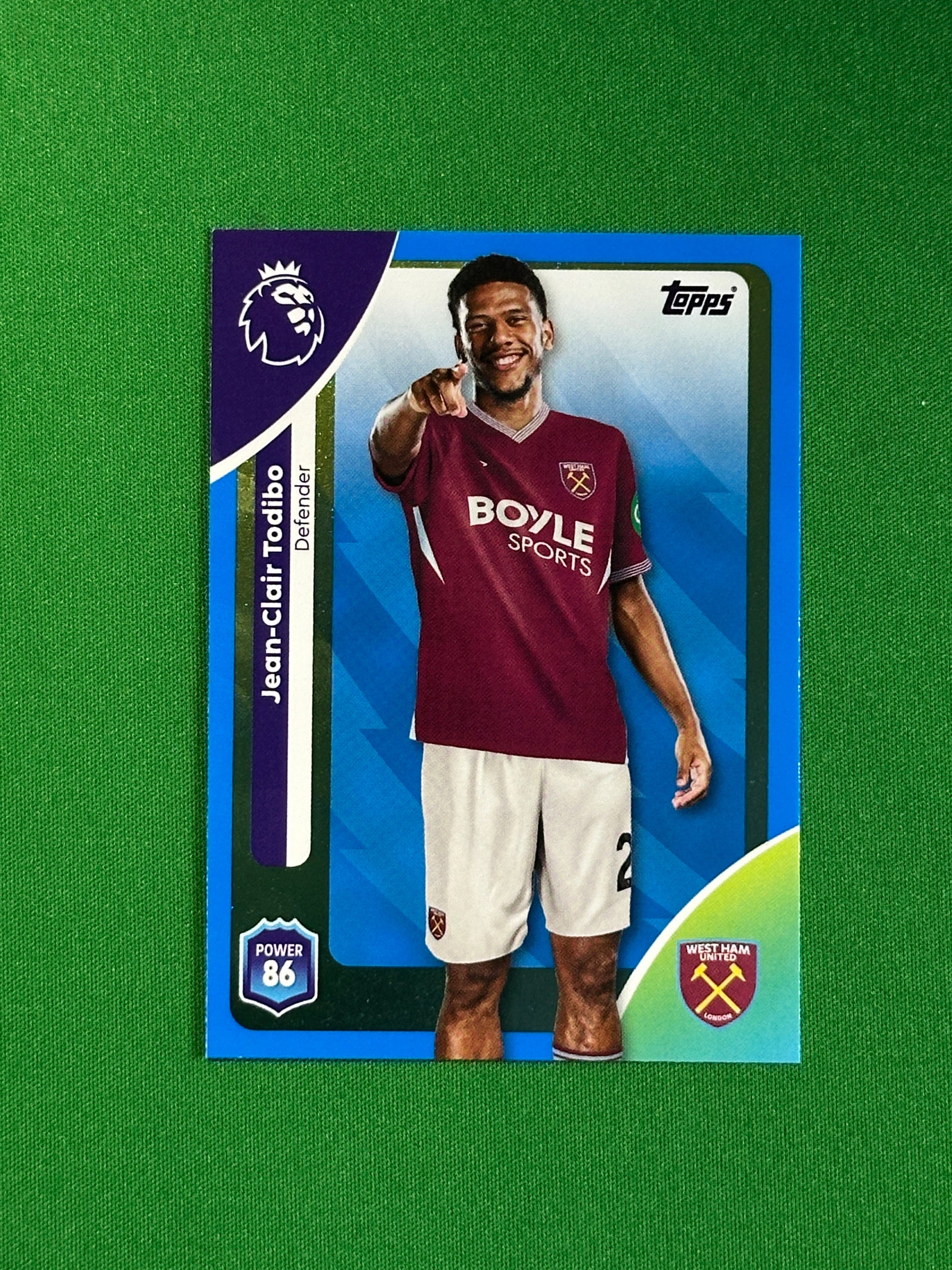 Jean-Clair Todibo Blue Parallel Base - Topps Premier League 2026