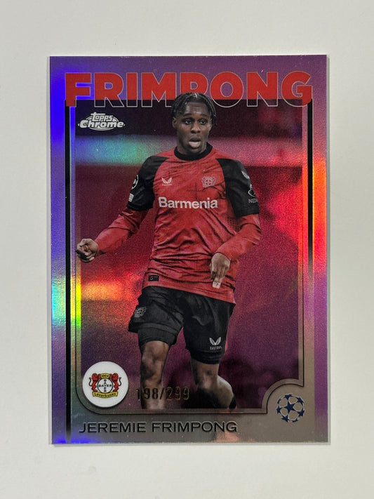 Jeremie Frimpong Numbered Parallel 198/299 - Topps Chrome 2024/25