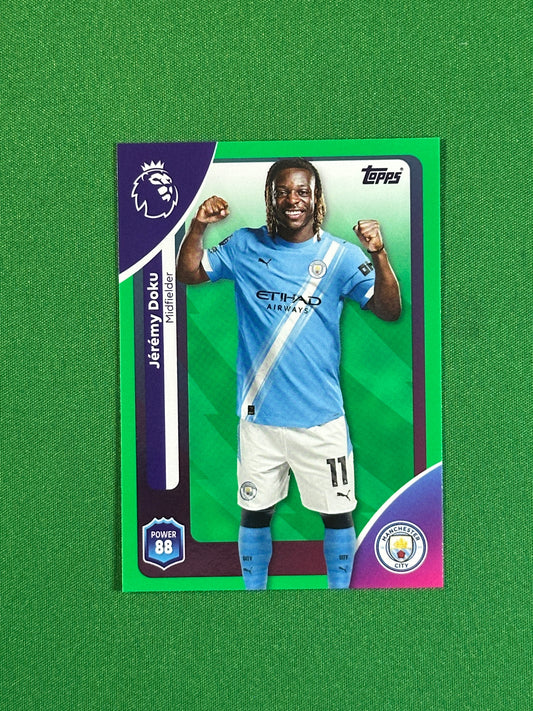 Jeremy Doku Green Parallel Base - Topps Premier League 2026