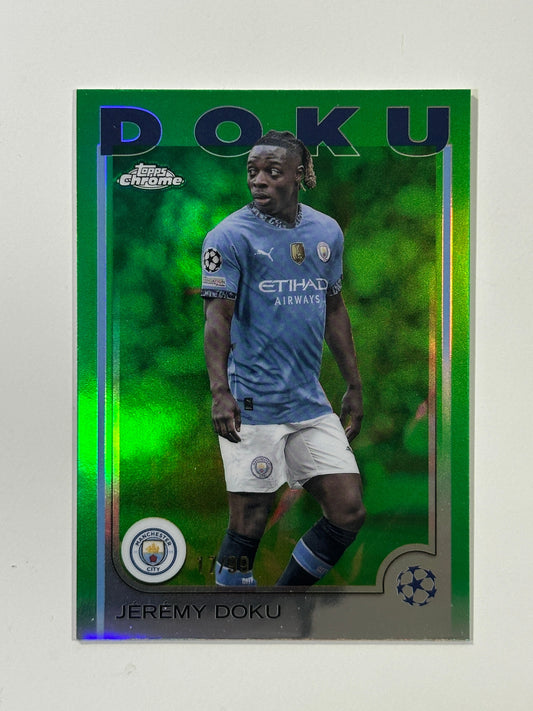 Jeremy Doku Numbered Parallel 17/99 - Topps Chrome 2024/25