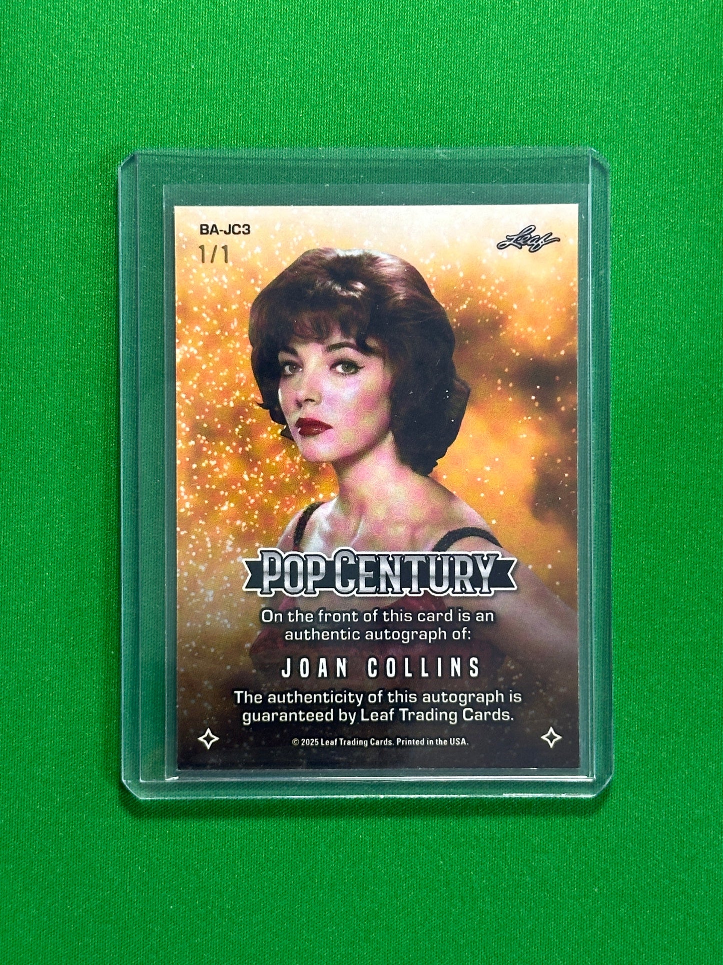 Joan Collins Autograph 1/1 - Leaf Pop Century 2025
