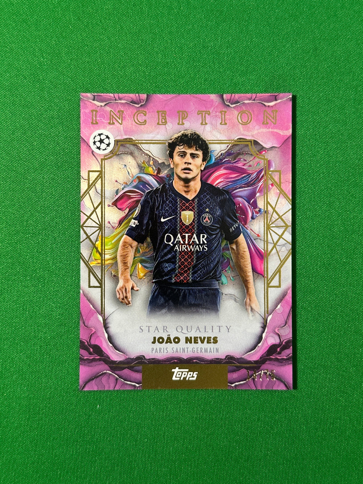 João Neves Parallel 14/75 Paris Saint-Germain Topps PL Inception 2025/26 football card