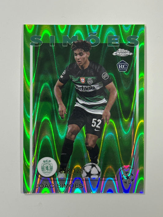 Joao Simoes Numbered Parallel 38/125 - Topps Chrome 2024/25