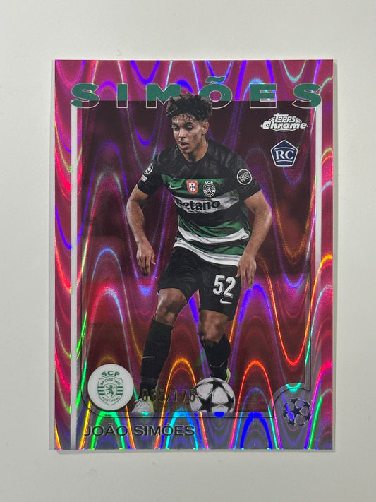 Joao Simoes Numbered Parallel 65/175 - Topps Chrome 2024/25