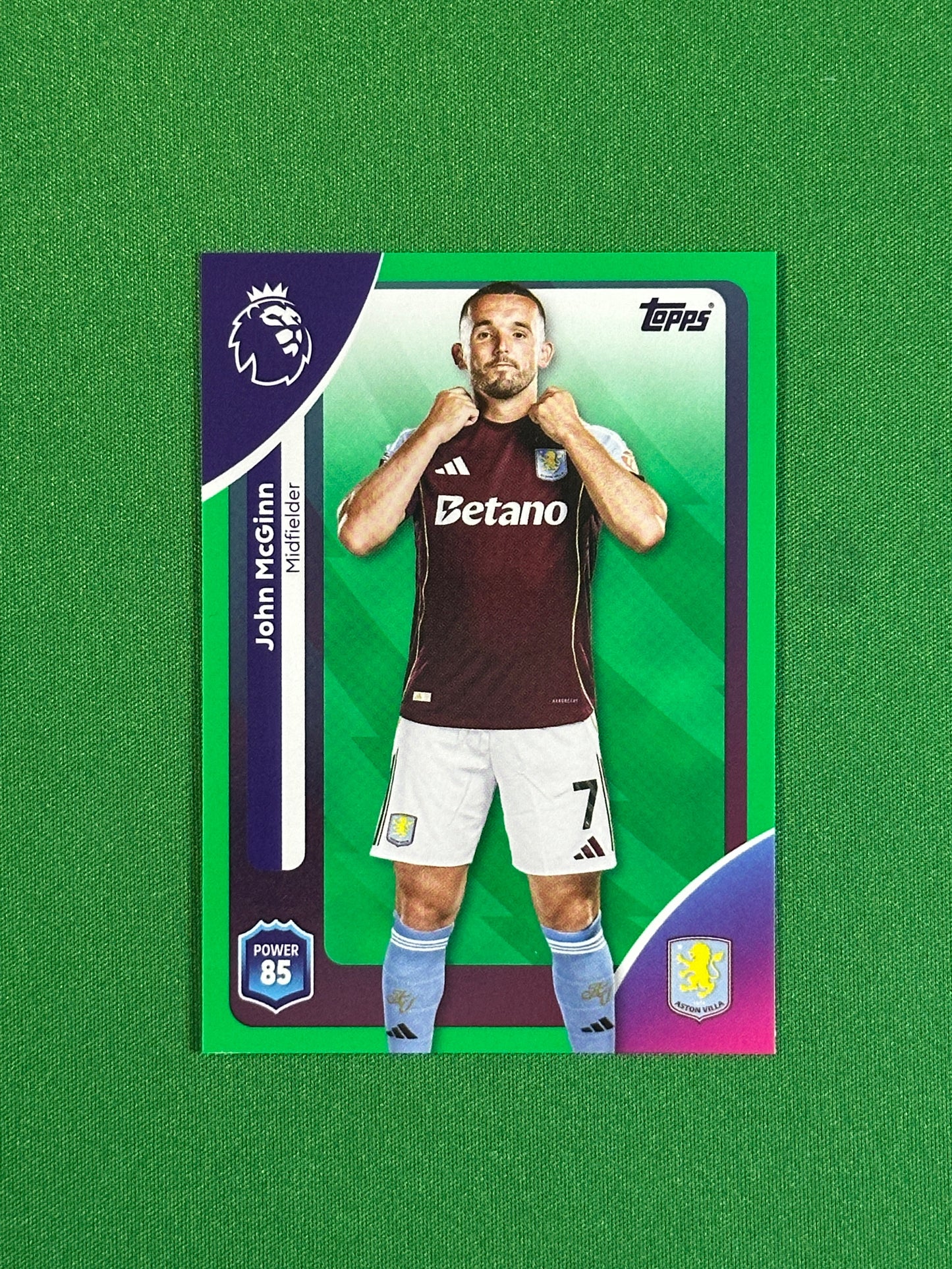 John McGinn Green Parallel Base - Topps Premier League 2026