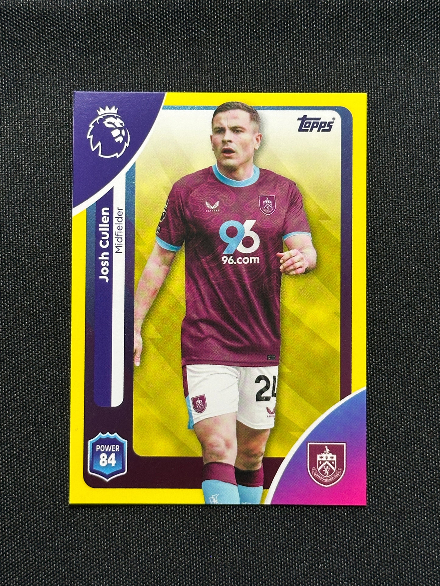 Josh Cullen Yellow Parallel Base - Topps Premier League 2026