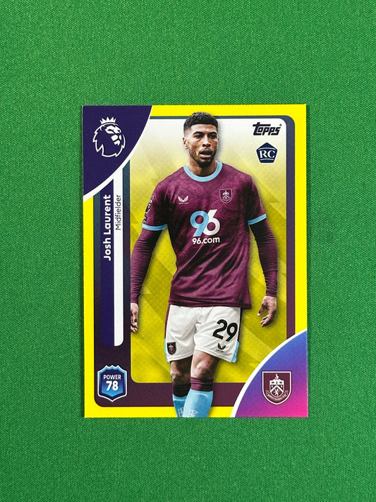 Josh Laurent Yellow Parallel Base - Topps Premier League 2026