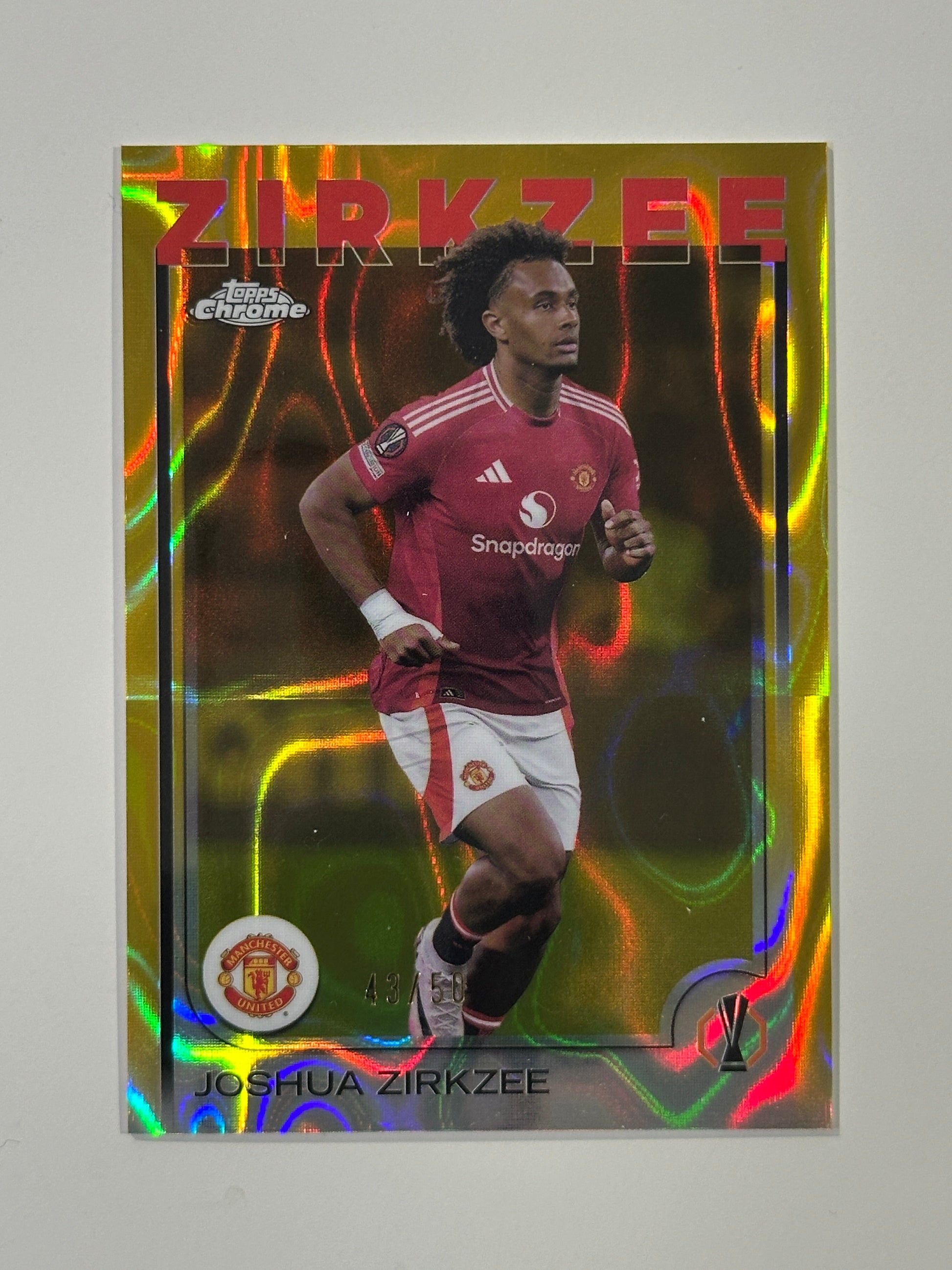 Joshua Zirkzee Numbered Parallel 43/50 - Topps Chrome 2024/25