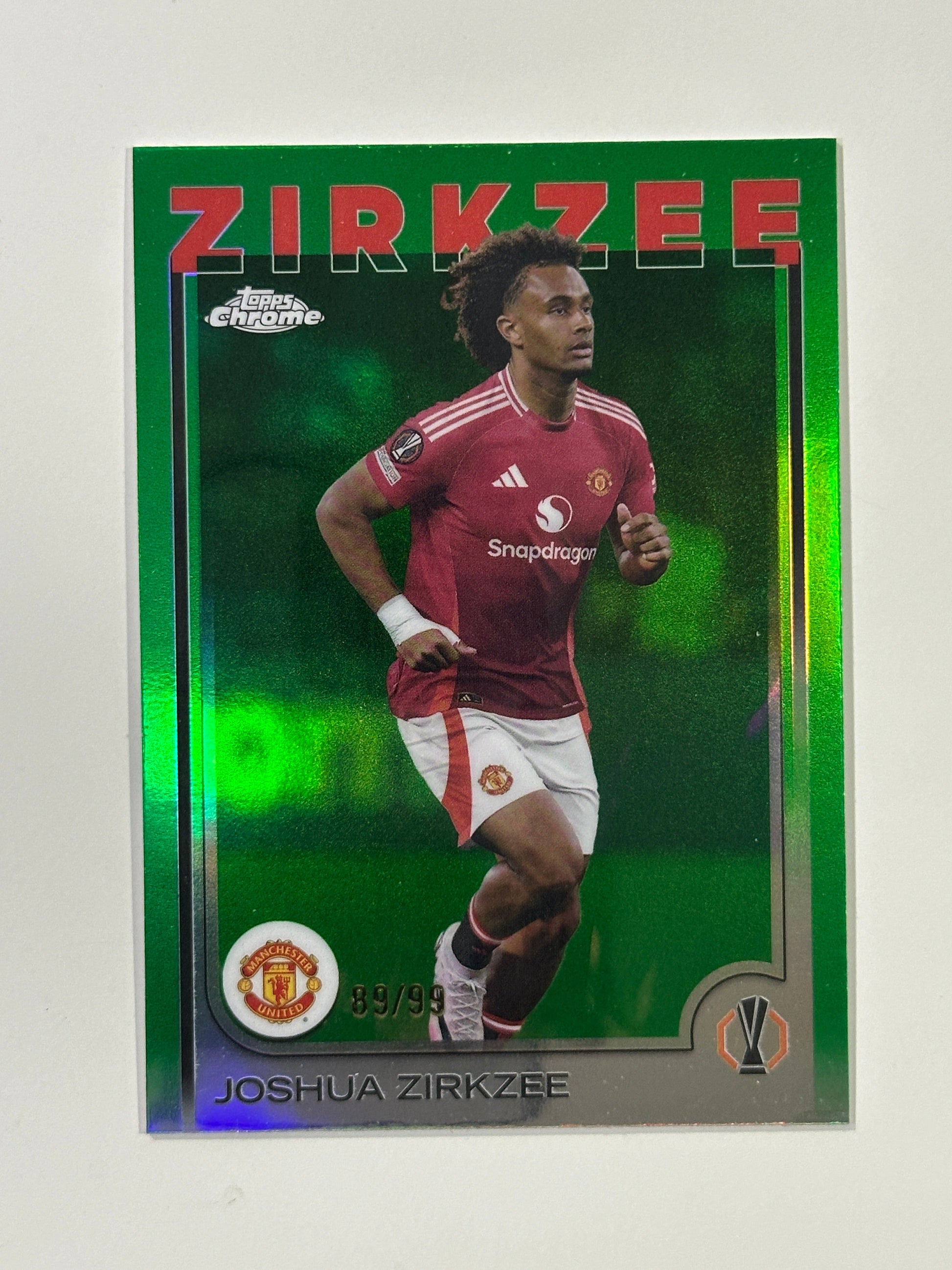 Joshua Zirkzee Numbered Parallel 89/99 - Topps Chrome 2024/25