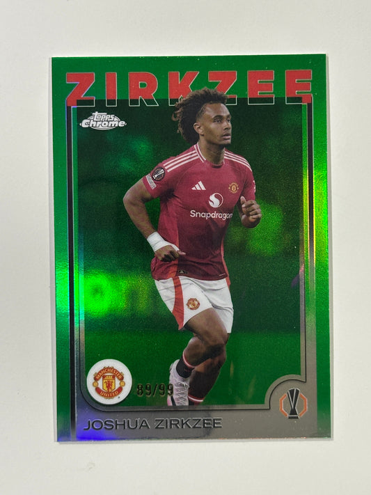 Joshua Zirkzee Numbered Parallel 89/99 - Topps Chrome 2024/25