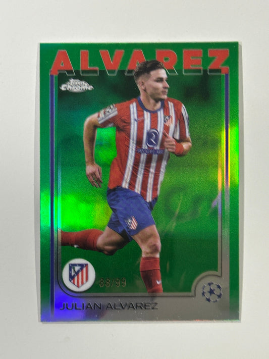 Julian Alvarez Numbered Parallel 88/99 - Topps Chrome 2024/25
