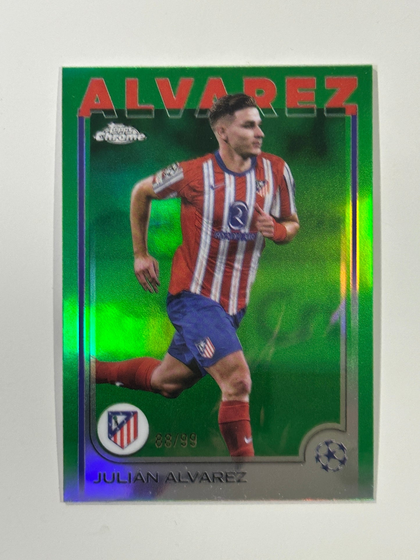 Julian Alvarez Numbered Parallel 88/99 - Topps Chrome 2024/25