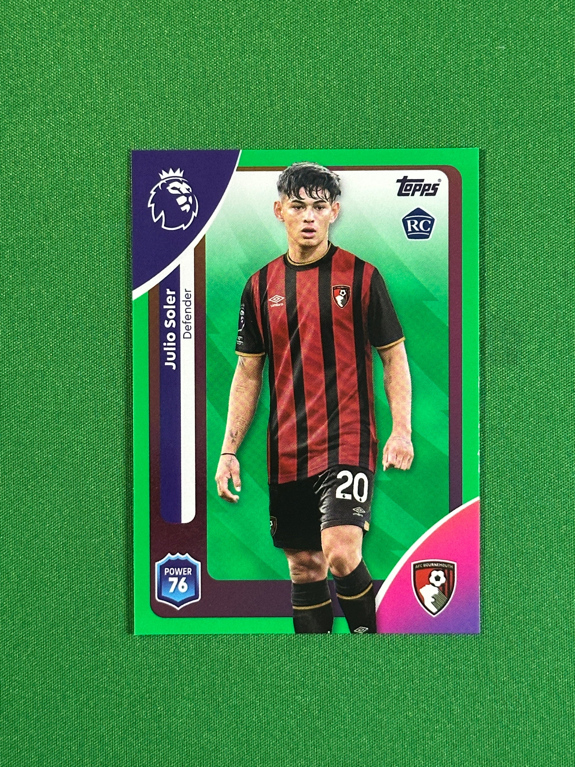 Julio Soler Green Parallel Base - Topps Premier League 2026